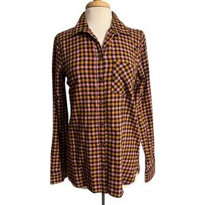 Old Navy Women’s Flannel Gingham Button-Down Shirt size Medium Tall NWT